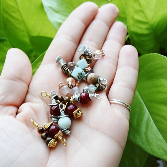 25 Piece Beaded Charm Dangles For Jewelry Making, Gemstone Assorted DIY - Picture 4 of 5